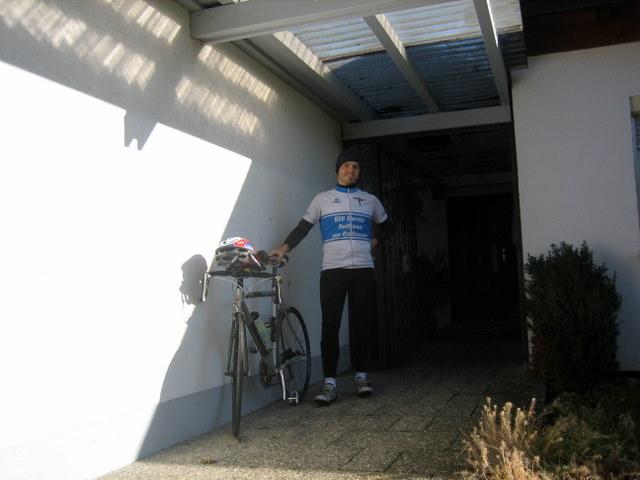 Vor der Abfahrt, gut eingepackt�