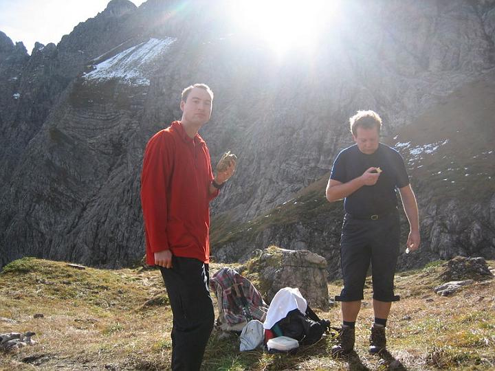 Fr�hst�ckspause auf halber H�he 