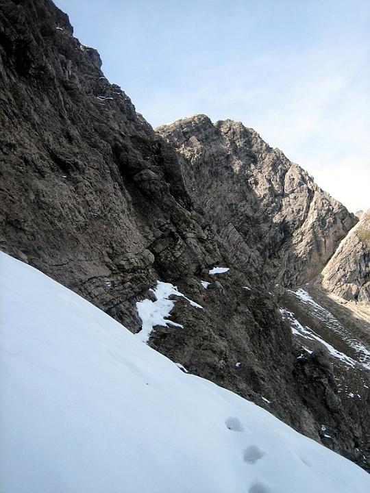 Vorne beginnt der Klettersteig 