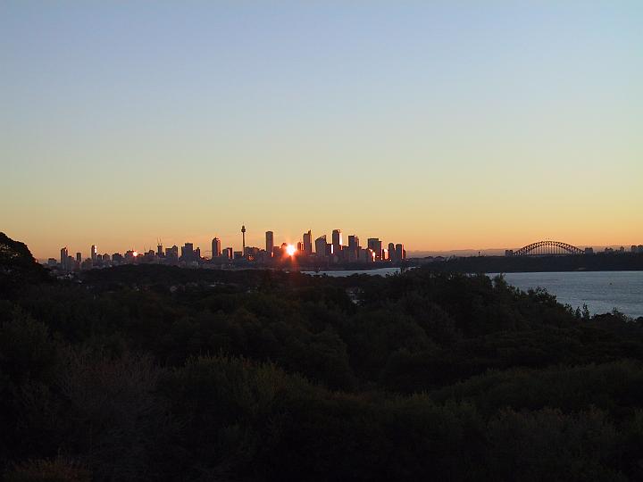 Die Sydney Skyline von Bondi Beach aus gesehen